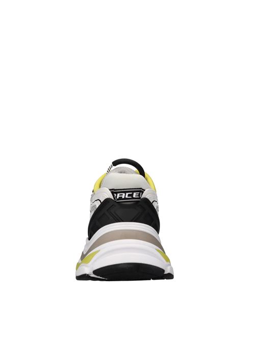 Sneakers in ecopelle e tessuto ASH | RACE MAN PEARLIZED MICROFIBERPEARL-NERO-NEBBIA-LIME